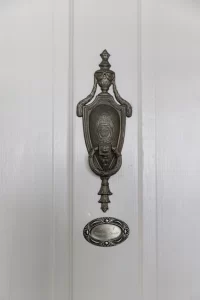 Custom metallic door insignia for The Sawyer Scott