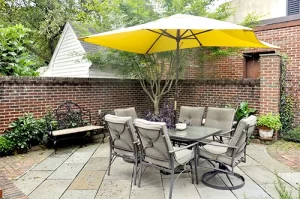 Small outdoor event space in Fredericksburg VA is available on the patio at 1890 Caroline House