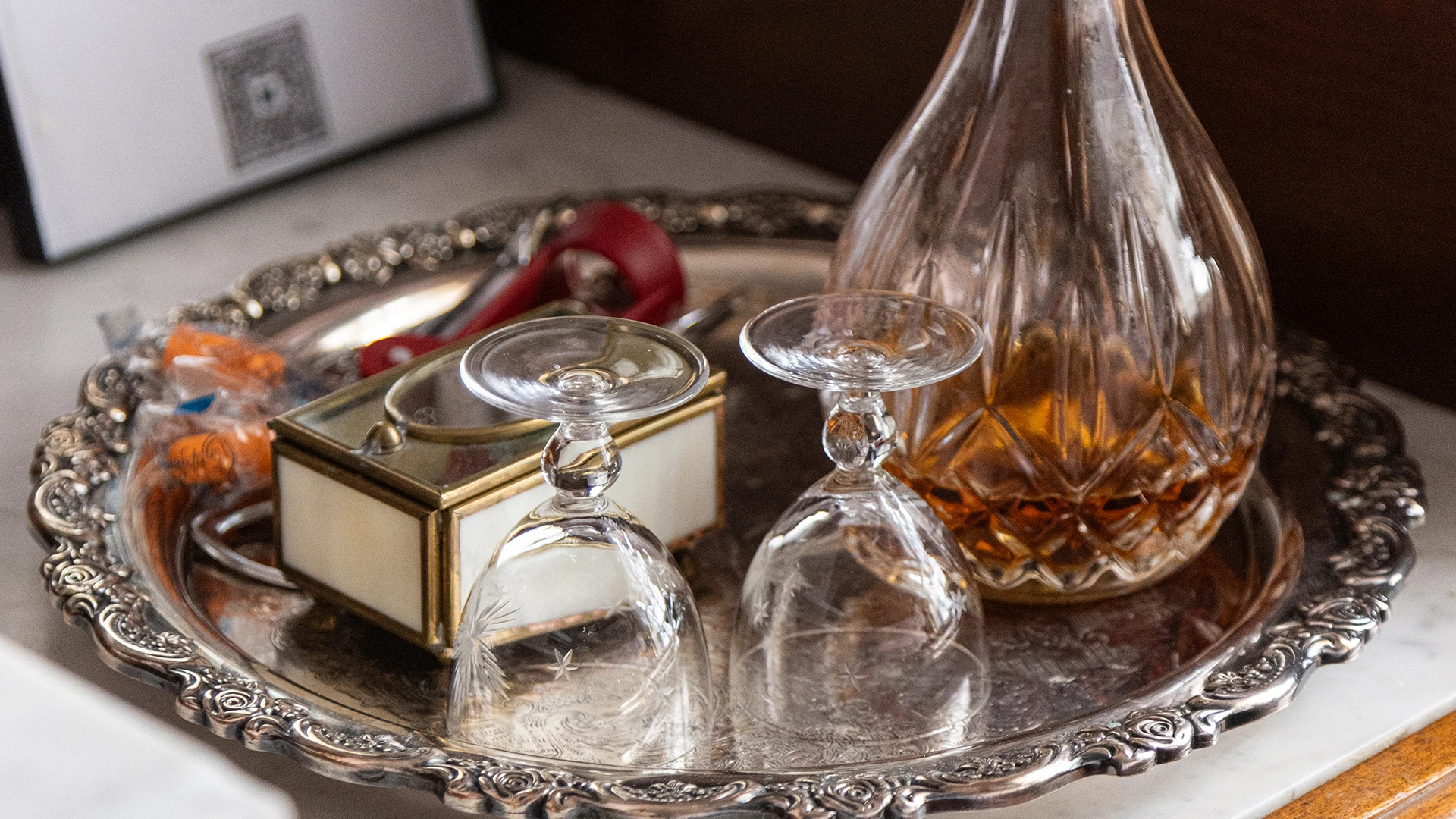 Brandy and cookies are among the many amenities at The Richard Johnston Inn and 1890 Caroline House