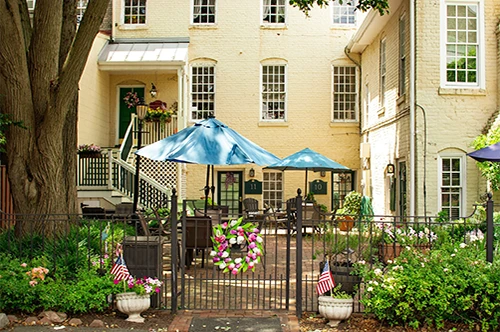Our beautiful, floral courtyard is the largest of our event venues in Fredericksburg VA